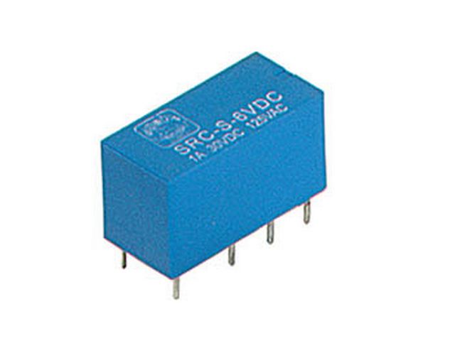 Relay SRC-S-12VDC 2-pole switching 12V @ electrokit