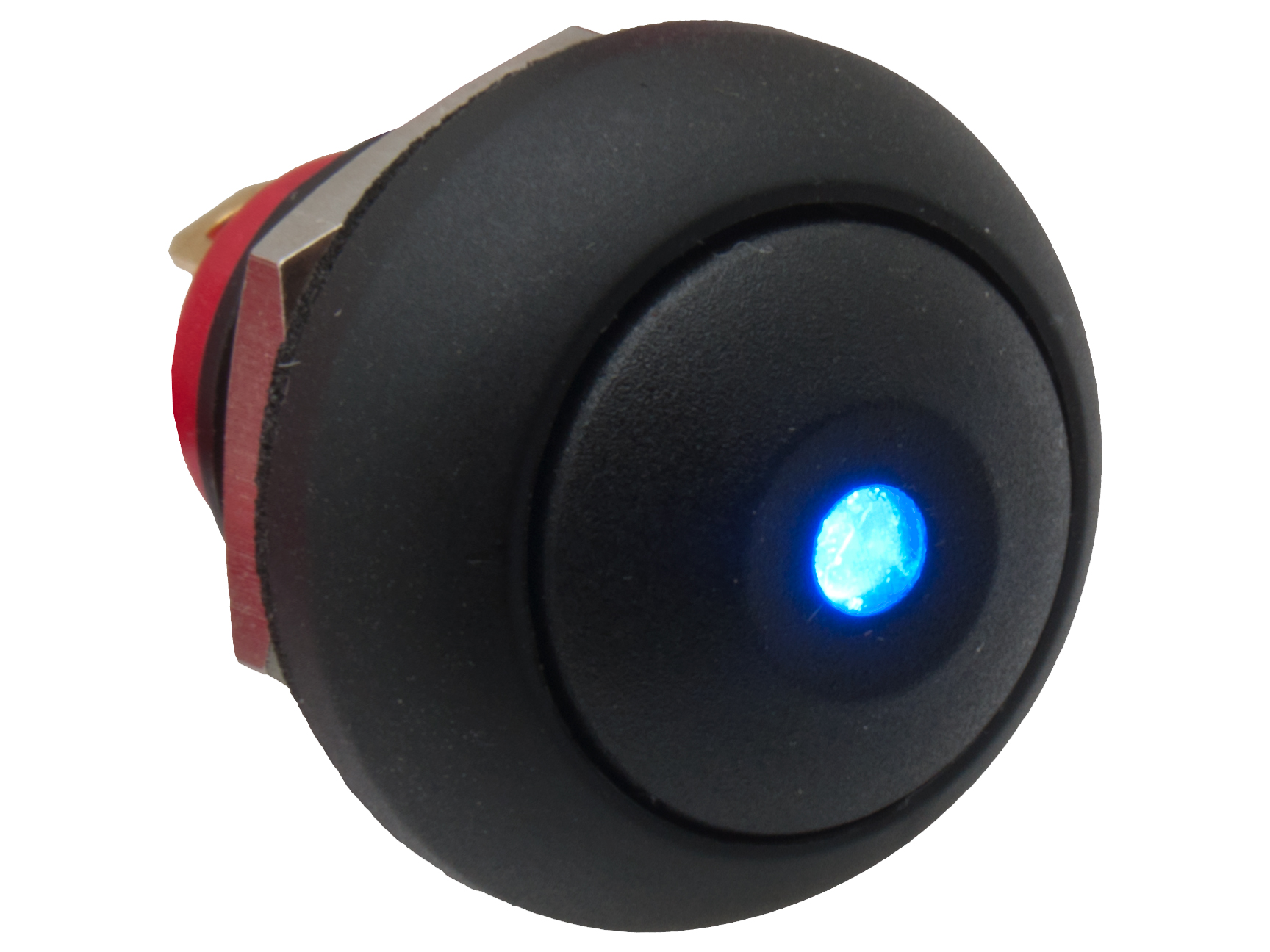 R1396B push switch off-(on) w. blue LED @ electrokit