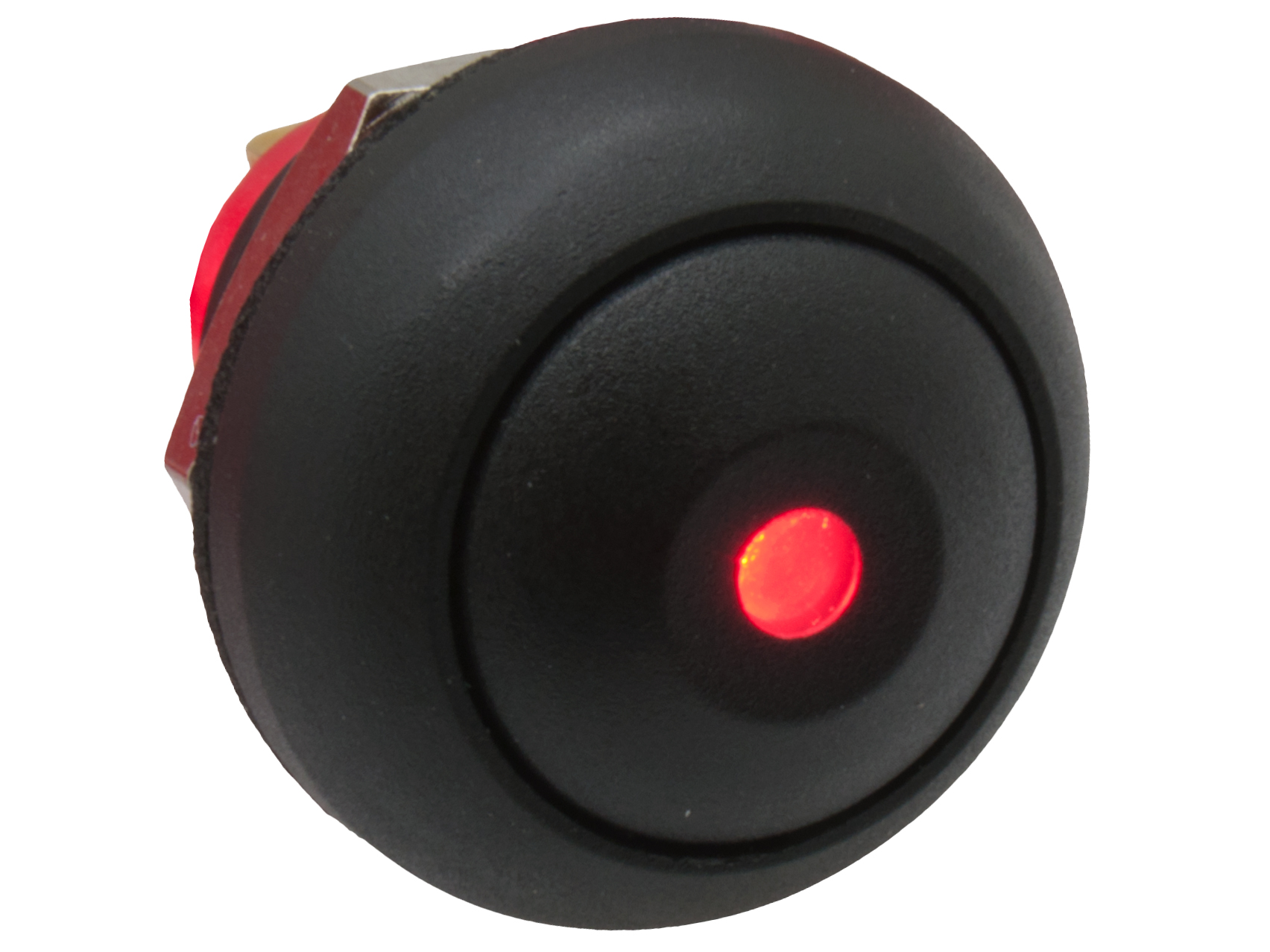 R1396R push switch off-(on) w. red LED @ electrokit