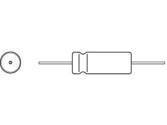 El.lyt 8uF 150V ø9.5x21mm axiell @ electrokit