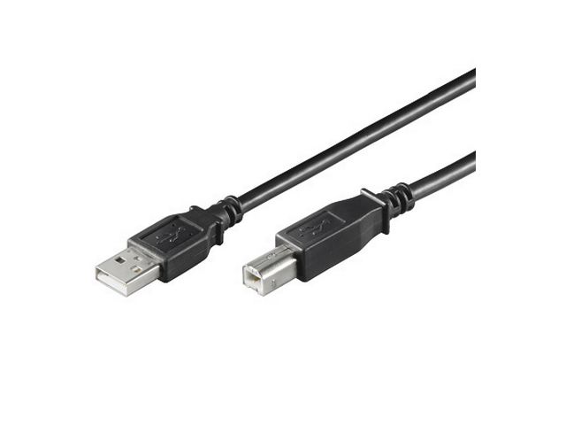USB-kabel A-hane - B-hane 1.8m svart @ electrokit (1 av 2)