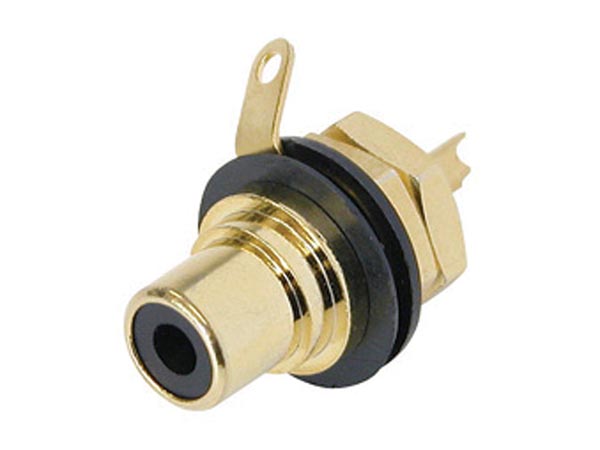 RCA jack REAN gold black @ electrokit