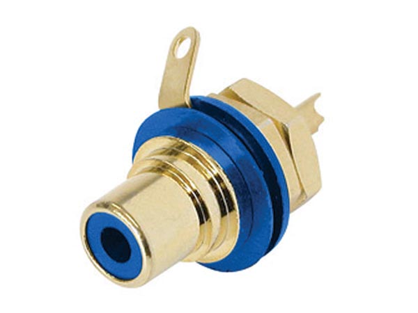 RCA jack REAN gold blue @ electrokit