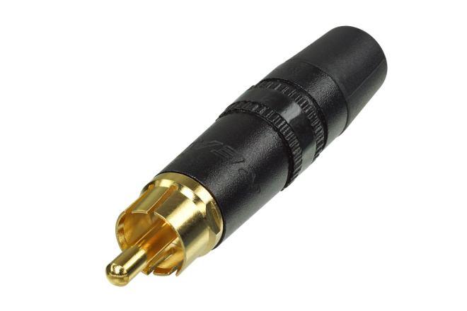 RCA plug REAN gold black @ electrokit