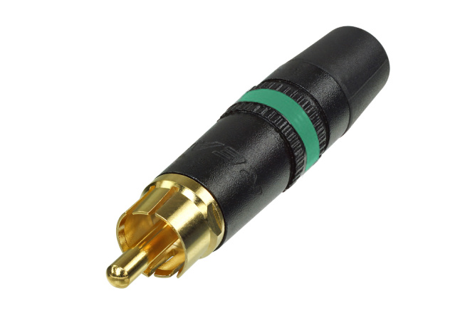 RCA plug REAN gold green @ electrokit