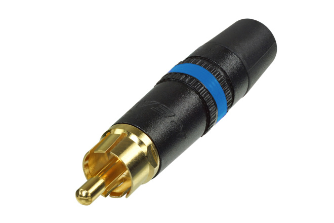 RCA plug REAN gold blue @ electrokit