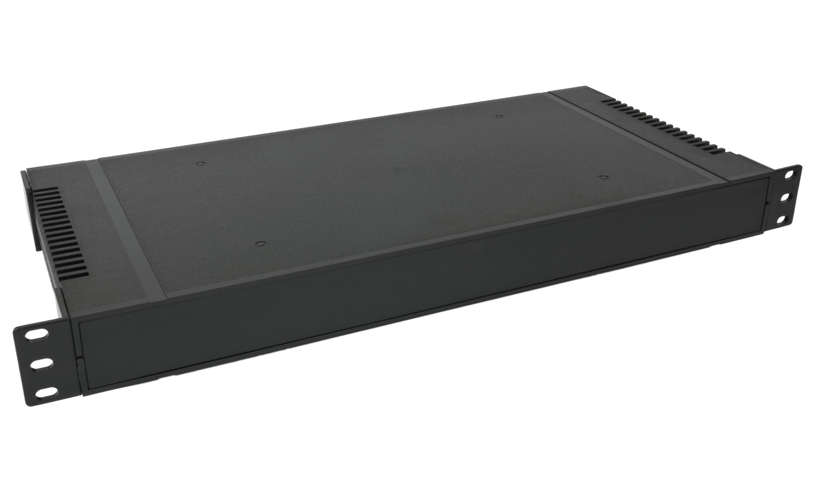 Racklåda 19" 1Ux200mm svart ABS