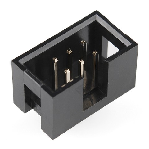 IDC box header PCB 6-p 2.54mm @ electrokit