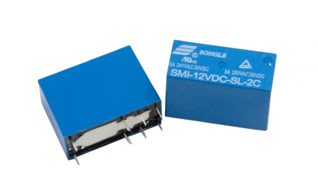 Relay 12V DPDT SMI-12VDC-SL-2C @ electrokit