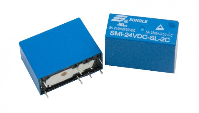 Relay SMI-24VDC-SL-2C 2-pole switching 24V @ electrokit