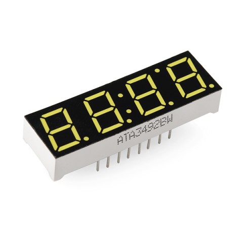 LED display 7-segment 4 digits 10mm white @ electrokit