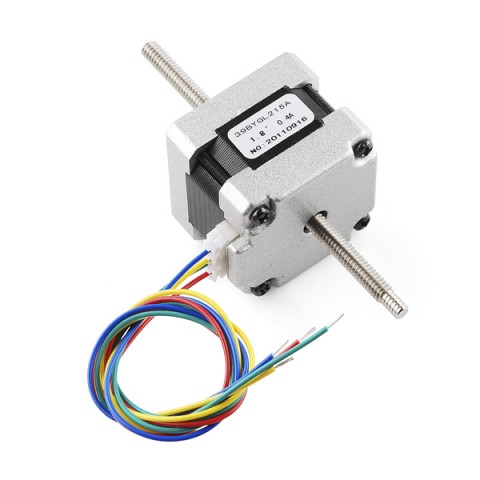 Stepper motor 1.8° 0.21Nm bipolar threaded shaft @ electrokit