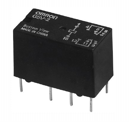 Relay G5V-2 DC12 2-pole switching 12V 2A @ electrokit