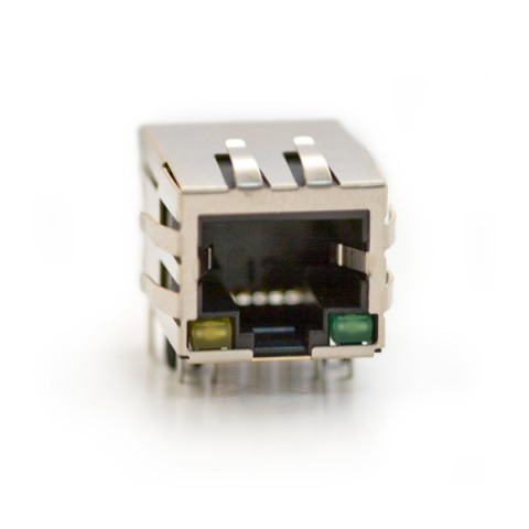 RJ45 jack with transformer and LEDs @ electrokit