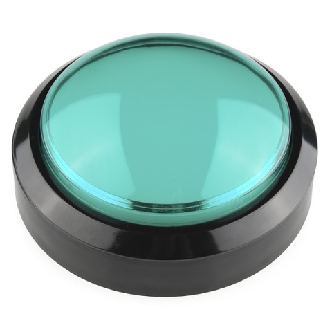 Push button arcade ø100mm Big Dome green @ electrokit