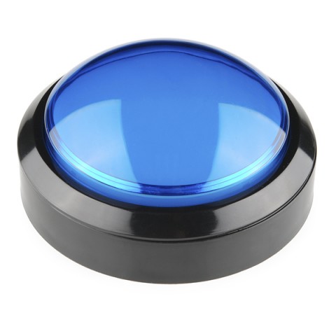 Push button arcade ø100mm Big Dome blue @ electrokit