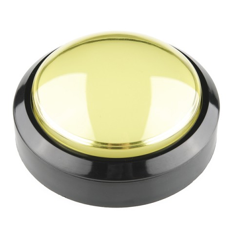 Push button arcade ø100mm Big Dome yellow @ electrokit