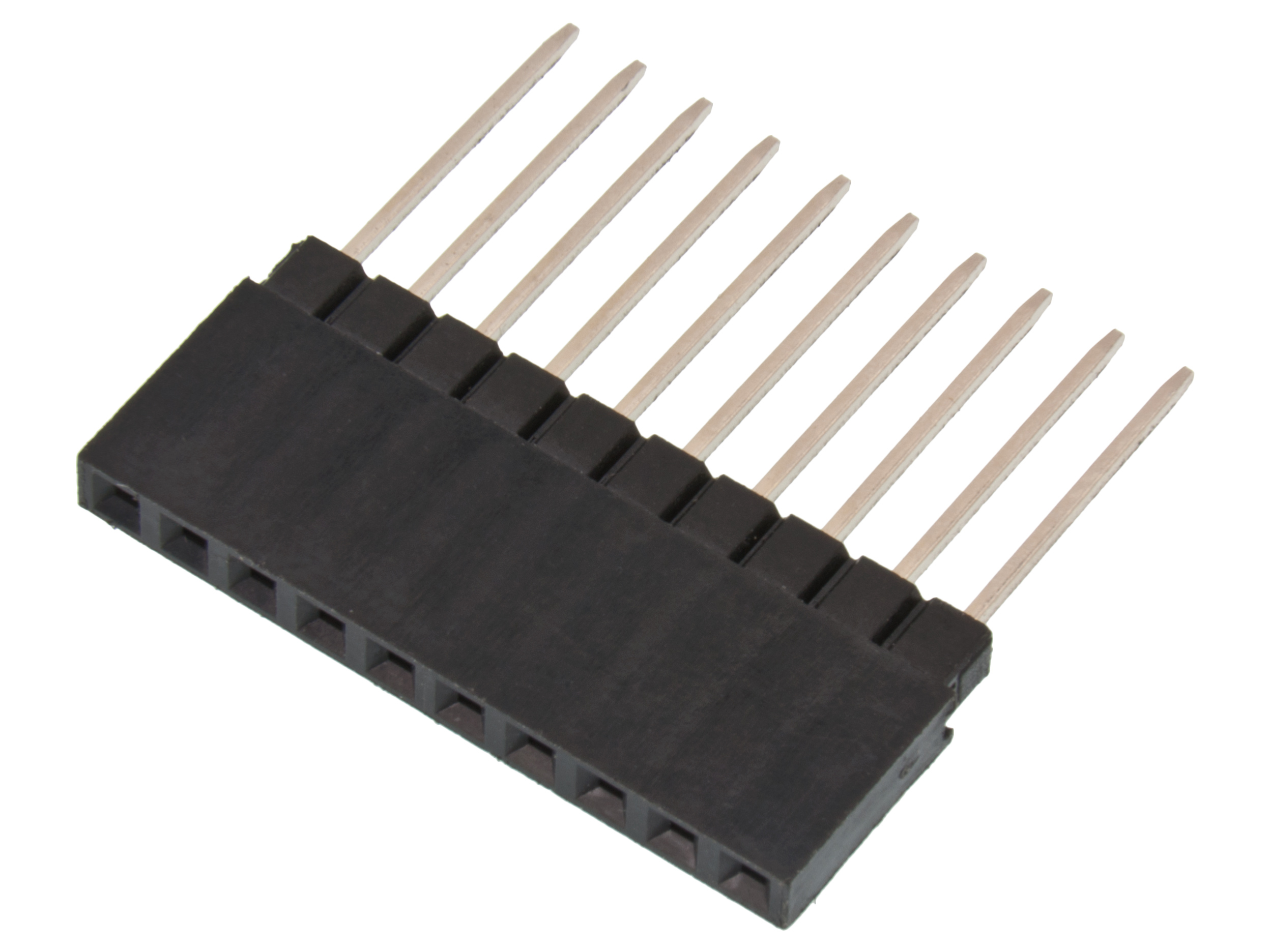 Hylslist 2.54mm 1x10p stackningsbar extra hög