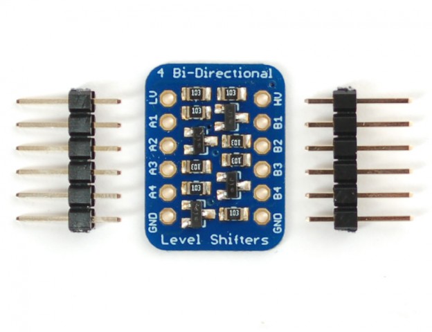 Nivåomvandlare 4 kanaler bidirektionell I2C @ electrokit