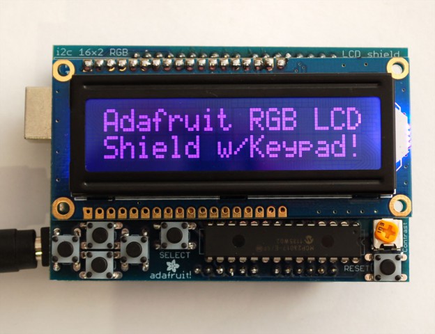 RGB LCD shield 16x2 2-pin inverterad @ electrokit