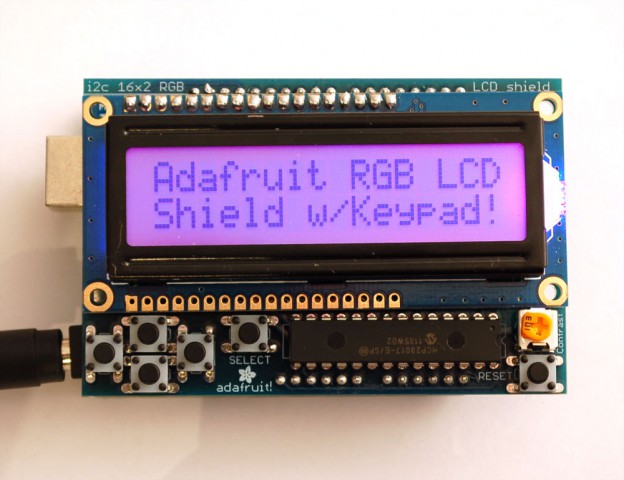 RGB LCD shield 16x2 2-pin @ electrokit