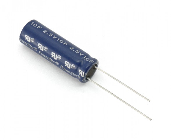 DL-kondensator 10F 2.5V ø10x30mm @ electrokit