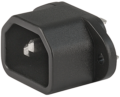 Mains connector C14 grounded blade terminals @ electrokit