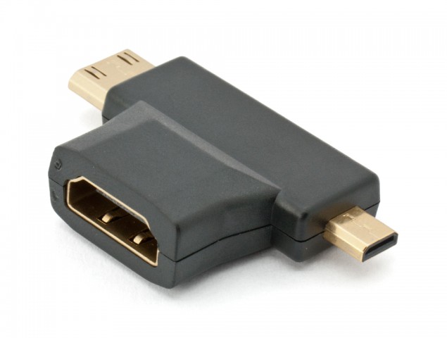 Adapter HDMI female - micro/mini male @ electrokit