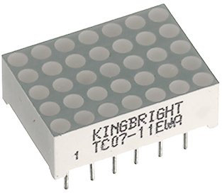 Punktmatris LED CC 5x7 18mm grön @ electrokit