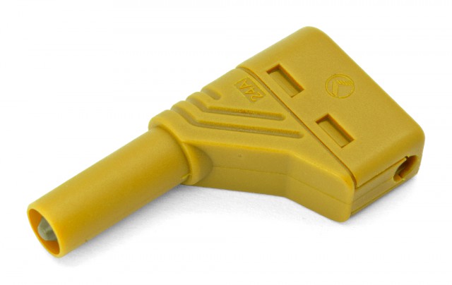 Safety plug ø4mm - yellow @ electrokit