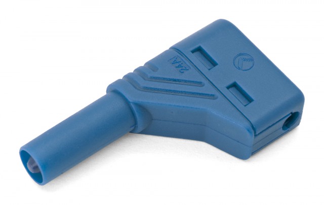 Safety plug ø4mm - blue @ electrokit