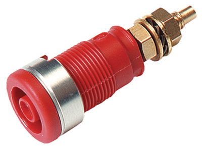 Safety socket ø4mm - red @ electrokit