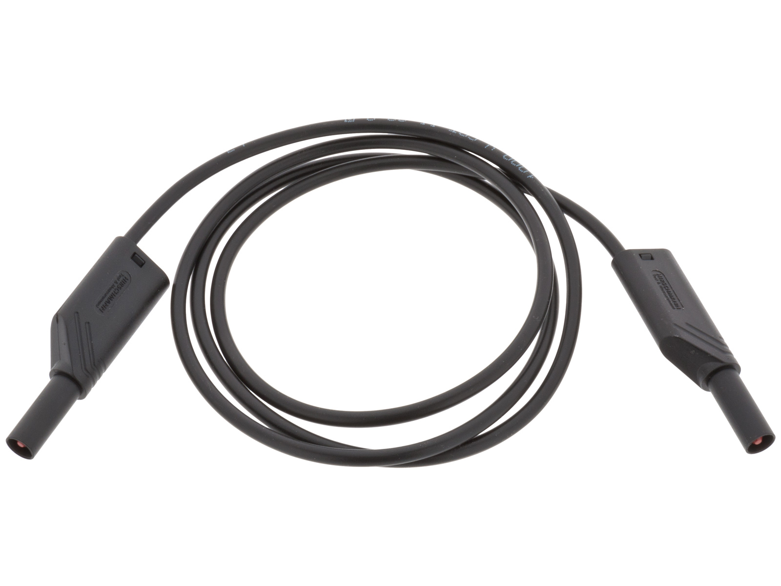 Safety test lead ø4mm 1m - black @ electrokit