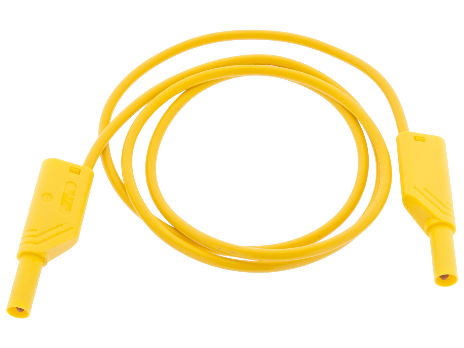 Safety test lead ø4mm 2.5mm2 1m - yellow @ electrokit