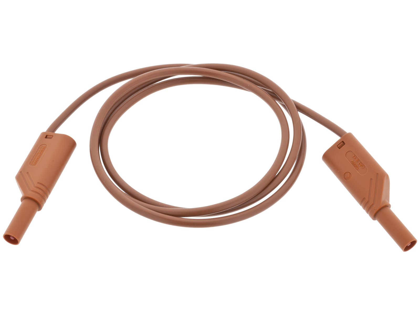 Safety test lead ø4mm 2.5mm2 1m - brown @ electrokit