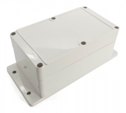 Enclosure with flange grey 74x158x90mm @ electrokit