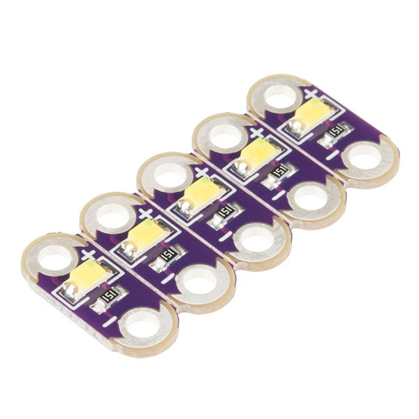 LilyPad LED white 5-pack @ electrokit