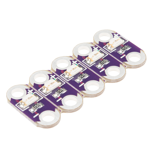 LilyPad LED röd 5-pack @ electrokit