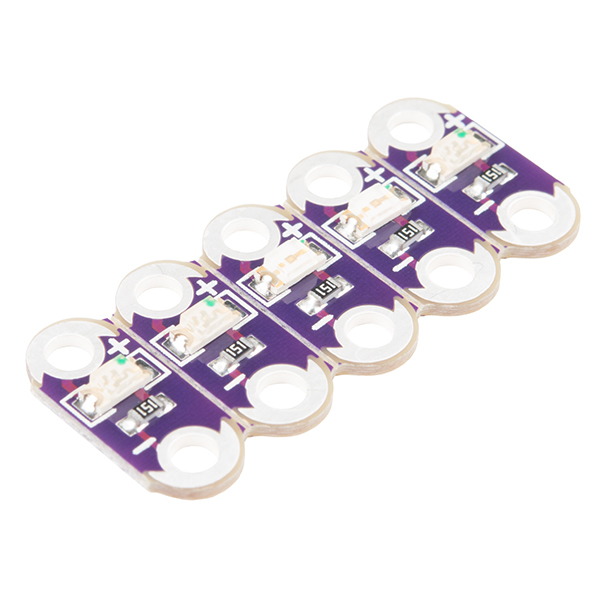 LilyPad LED grön 5-pack @ electrokit