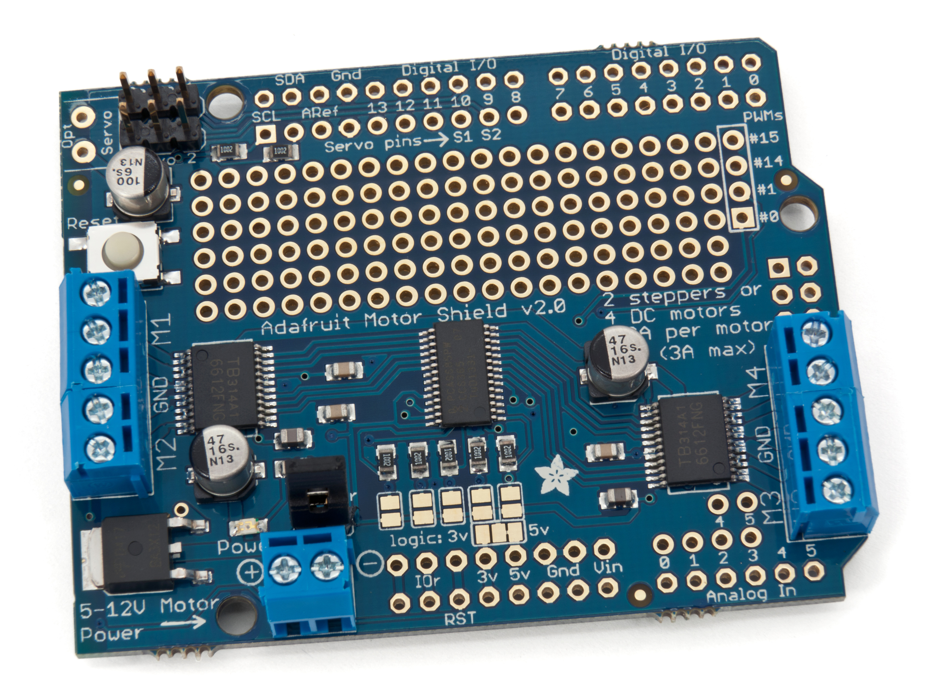 Adafruit motor shield v2.3 @ electrokit