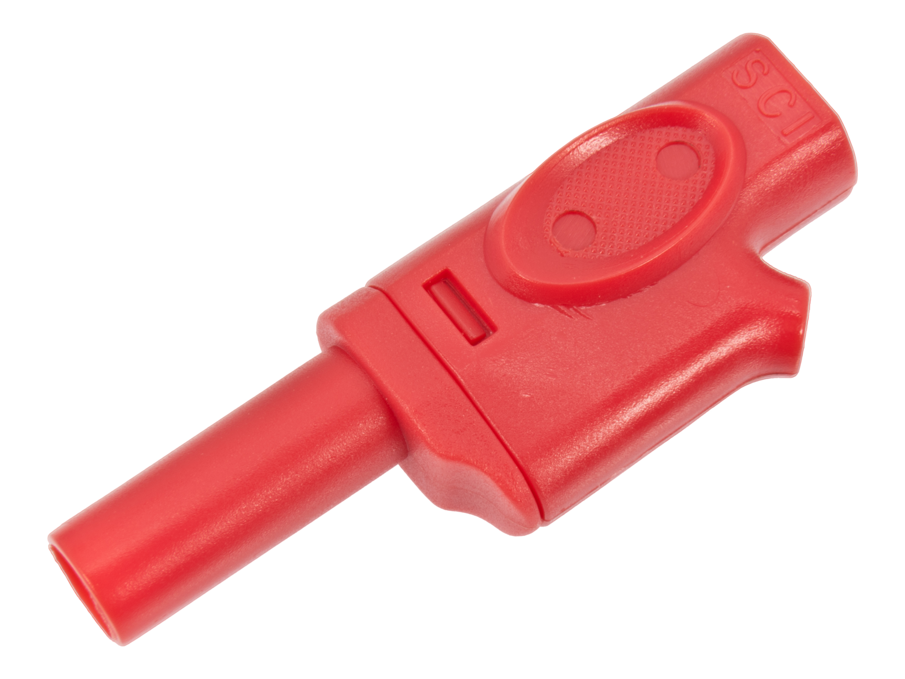 Banankontakt 4mm hane isolerad stackbar röd