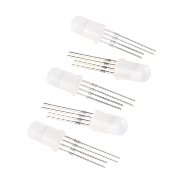 LED RGB 5mm adresserbar WS2812 diffus - 5-pack @ electrokit