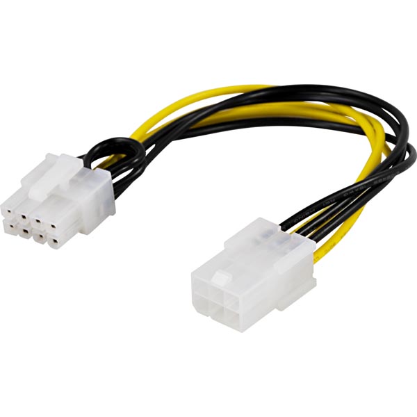 PCI-Express adapterkabel 6-pin till 8-pin 10cm @ electrokit