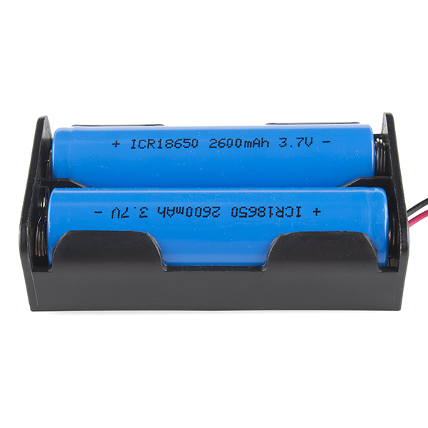 Batterihållare 2x18650 sladdanslutning @ electrokit