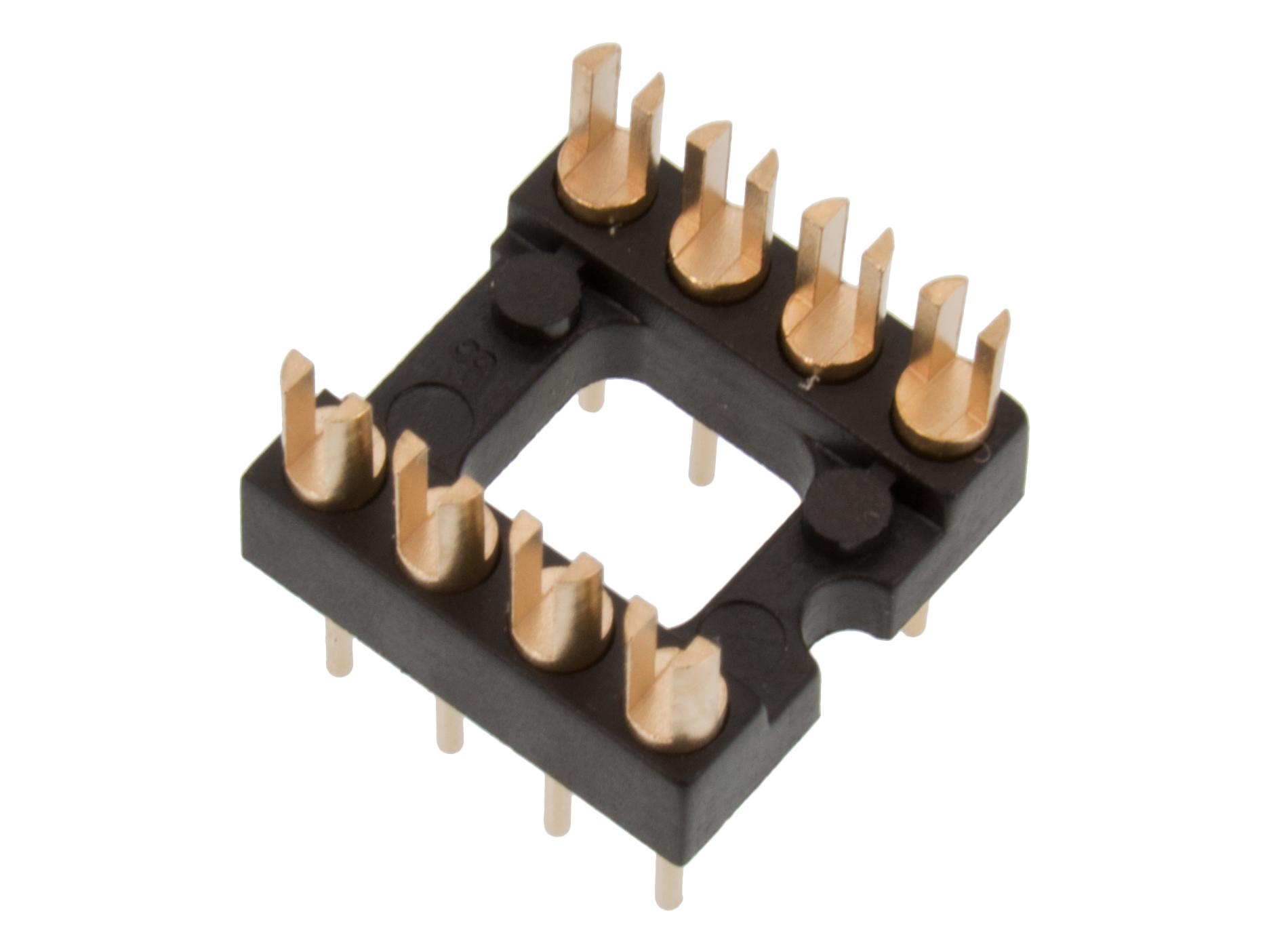 Fork-contact socket DIL 8-pin Gold-plated @ electrokit