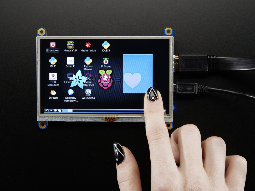 LCD monitor 5" HDMI 800x480 with touch @ electrokit