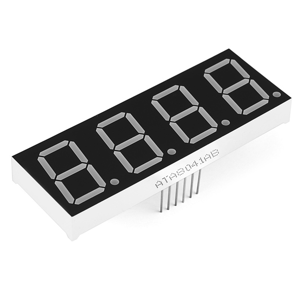 LED display 7-segment 20mm 4-char CC red @ electrokit