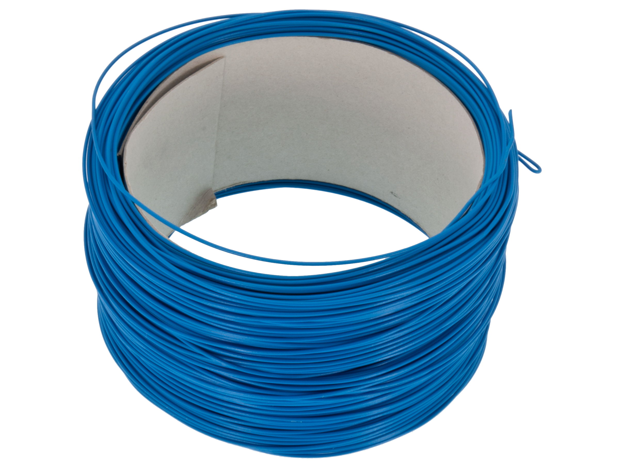 Hook-up wire AWG24 solid core - blue /m @ electrokit