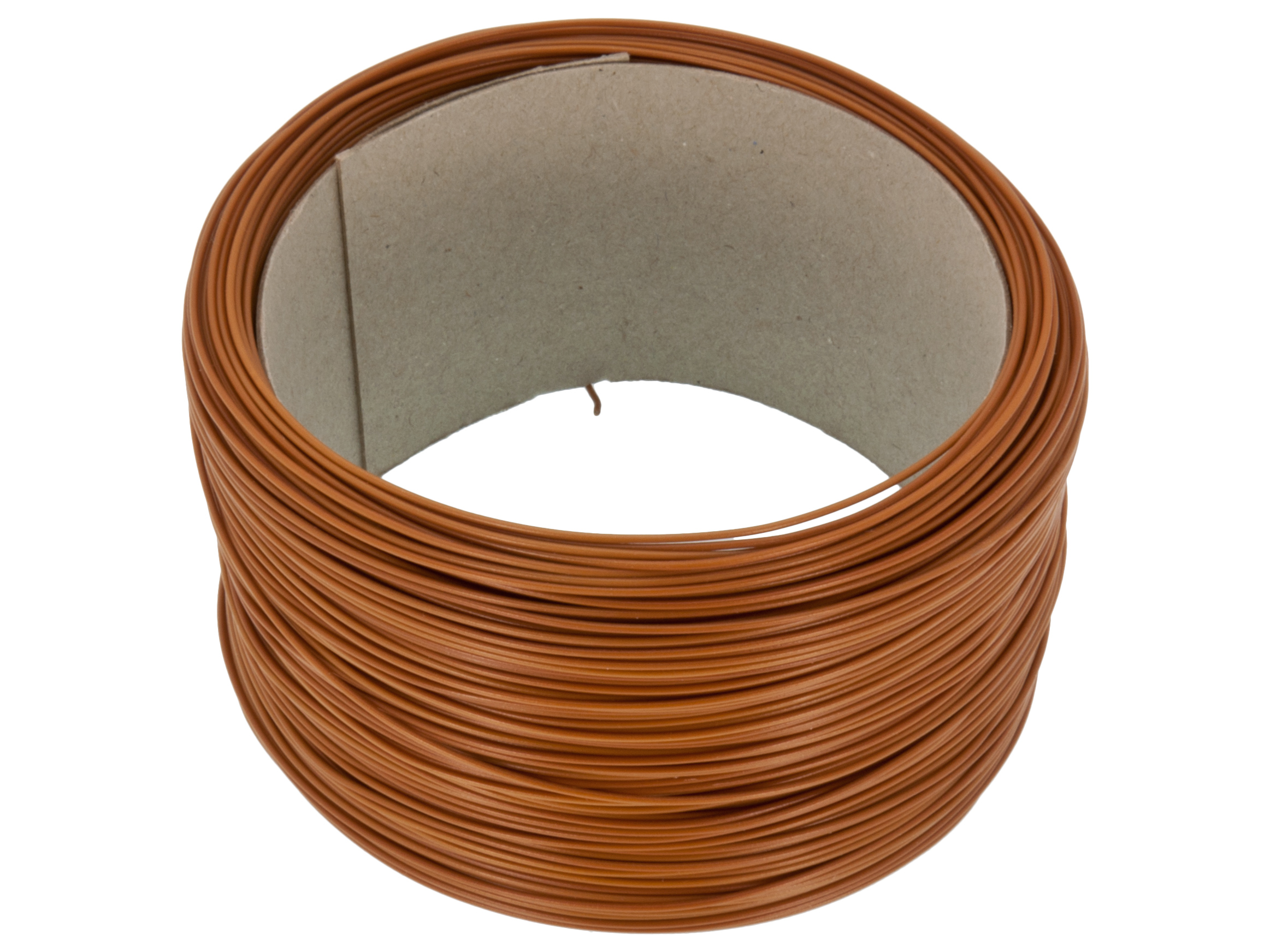 Hook-up wire AWG24 solid core - brown /m @ electrokit