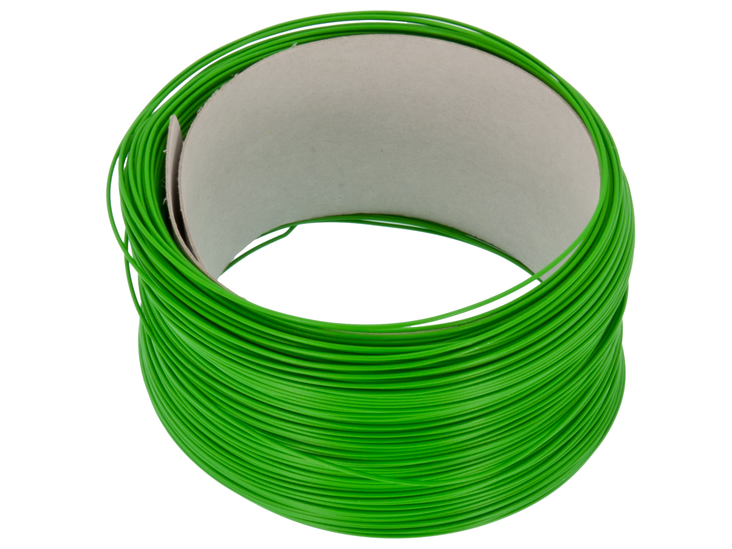 Hook-up wire AWG24 solid core - green /m @ electrokit